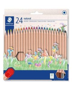 Barevné pastelky "Noris natural 143N", 24 barev, šestihranné, STAEDTLER 143N C24