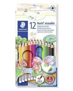 Barevné pastelky s gumou "Noris Club", 12 barev, sada, šestihranné, STAEDTLER