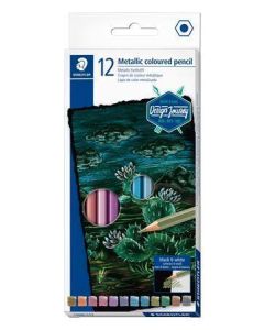 Barevné pastelky "Design  Journey", 12 různých metalických barev, šestihranné, STAEDTLER 146M C12