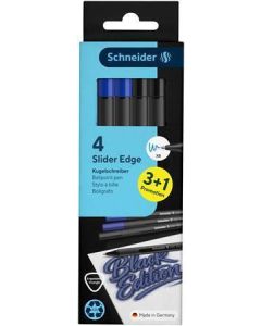 Kuličkové pero "Slider Edge XB Black Edition", 2x 2 barvy, 0,7 mm, s uzávěrem, SCHNEIDER 152291