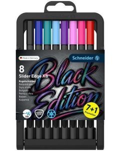 Kuličkové pero "Slider Edge XB Black Edition", 8 barev, 0,7 mm, s uzávěrem, SCHNEIDER 152292