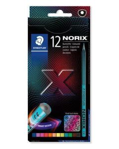 Barevná pastelka "Norix 186", 12 různých barev, sada, STAEDTLER 186 C12