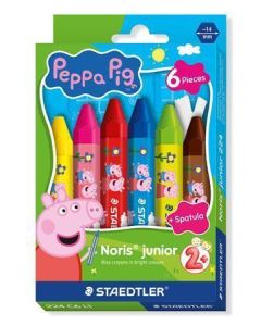 Voskovky "Noris Junior 224", 6 barev, jumbo, edice Peppa Pig, šestihranné, STAEDTLER 224 C6 L1