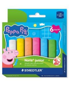 Křídy na chodníky "Noris Junior 2365", 6 barev, jumbo, edice Peppa Pig, STAEDTLER 2365 C6 L1