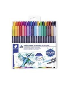 Štětcové fixy "Marsgraphic Duo", sada, 36 barev, 0,5-0,8/1,0-6,0 mm, oboustranné, STAEDTLER