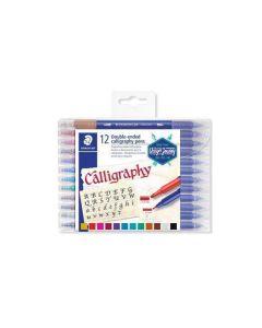 Kaligrafické popisovače "Calligraph Duo", sada, 12 barev, 2,0/3,5 mm, oboustranné, STAEDTLER