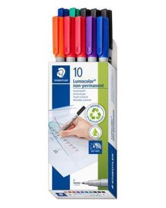 Ne-permanentní popisovač "Lumocolor 316 F", 6 barev, OHP, 0,6 mm, 10 ks/balení, STAEDTLER 316 B10
