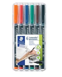 Permanentní popisovač "Lumocolor 317 M", 6 barev, 1mm, OHP, STAEDTLER