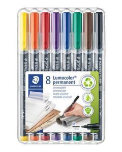 Permanentní popisovače  "Lumocolor 317 M", sada 8 barev, 0,8-1 mm, STAEDTLER
