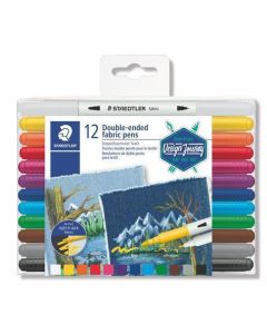 Fix na textil "Design Journey", 12 různých barev, oboustranné, STAEDTLER