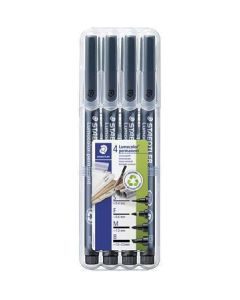 Permanentní popisovače "Lumocolor® 31", 4 různé šířky čar, černá, STAEDTLER 31-9WP4GS