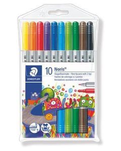 Fixy "Noris Club 320", 10 barev, sada, 1-3 mm, oboustranné, vypratelné, STAEDTLER