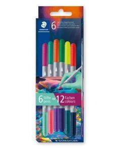 Fixy "3280", 12 různých barev, sada Multivesmír 1, 1-3 mm, oboustranné, vypratelné, STAEDTLER 3280C6