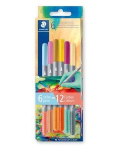 Fixy "3280", 12 různých barev, sada Multivesmír 2, 1-3 mm, oboustranné, vypratelné, STAEDTLER 3280C6