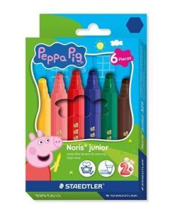 Fixy "Noris junior 329", 6 barev, jumbo, edice Peppa Pig, šestihranné, kulatý hrot, STAEDTLER 329 C6