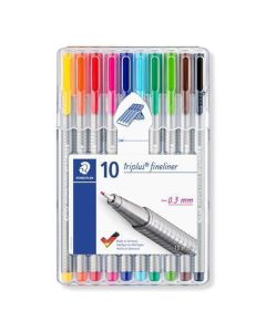 Liner "Triplus 334 Box" sada, 10 barev, 0,3mm, STAEDTLER
