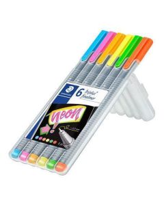 Linery "Triplus 334 Neon", sada 6 barev, 0,3 mm, STAEDTLER