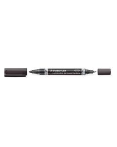 Permanentní popisovač "Lumocolor 348 Duo", černá, kuželový hrot, F/M, oboustranný, STAEDTLER