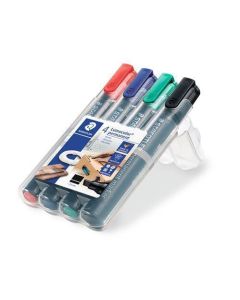 Permanentní popisovač "Lumocolor 350", sada, 4 barvy, klínový hrot, STAEDTLER