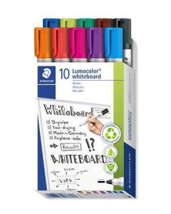 Popisovače na bílou tabuli "Lumocolor 351", 10 barev, 2 mm, kulatý hrot, STAEDTLER 351 B10