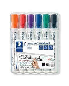 Popisovač na bílou tabuli 351 B WP6 "Lumocolor 351 B", sada, 6 barev, klínový hrot, STAEDTLER