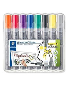 Popisovače na flipchart "Lumocolor 356", 8 barev, 2-5 mm, klínový hrot, STAEDTLER 356 SWP8