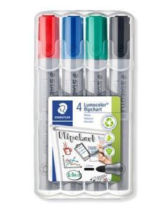 Popisovač na flipchart "Lumocolor 356", sada, 4 barvy, kuželový hrot, STAEDTLER