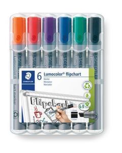 Popisovač na flipchart "Lumocolor 356", sada, 6 barev, kuželový hrot, STAEDTLER
