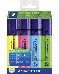 Zvýrazňovač "Textsurfer Classic 364" R, sada, 4 barev, 1-5 mm, STAEDTLER 364 RC4