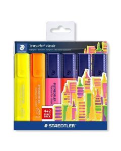 Zvýrazňovač "Textsurfer classic 364", 4+2, 1-5 mm, STAEDTLER 364 SWP6P