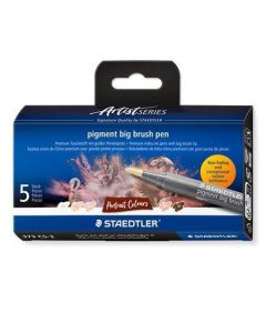 Štětcové fixy "Pigment big brush 373", 5 portrétních barev, sada, STAEDTLER 373 C5-2