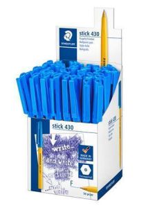 Kuličkové pero "Stick 430 F", modrá, 0,3 mm, s uzávěrem, box, STAEDTLER