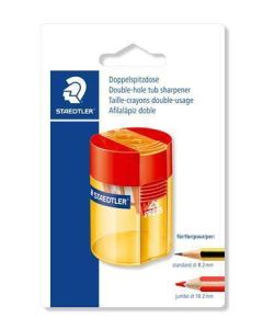 Ořezávátko, na 2 tužky, se zásobníkem na odpad, různé barvy, STAEDTLER