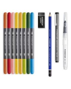 Štětcové fixy "Design Journey Floral", 8 barev, sada, oboustranné, STAEDTLER 61 3001-1