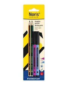Grafitová tužka "Noris colour edition set", 2 ks+fialový a modrý fix, HB, sada, STAEDTLER 61 BK4-1
