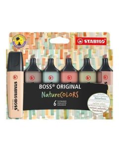 Zvýrazňovač "BOSS original NatureCOLORS", 6 barev, 2-5 mm, STABILO 70/6-2-2