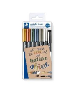 Štětcové fixy "Design Journey Metallic Brush", 6 metalických barev, 1-6 mm, STAEDTLER 8321 TB7
