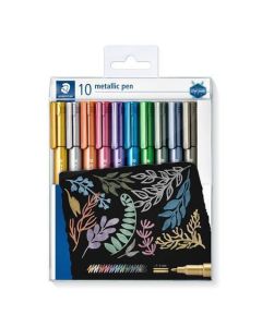 Dekorační popisovače "Design Journey Metallic Pen", 10 barev, 1-2 mm,kuželový hrot, STAEDTLER 8323 T