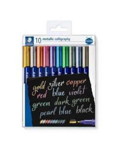 Kaligrafické popisovače "Design Journey Metallic Calligraphy", 10 barev, 2,8 mm, STAEDTLER 8325 TB10