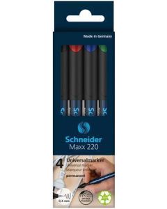 Permanentní popisovač "Maxx 220 S", 4 barvy, 0,4mm, OHP, SCHNEIDER