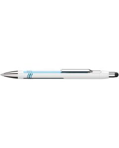 Kuličkové pero "Epsilon Touch", bílá-modrá, 0,7mm, stiskací mechanismus, sytlus, SCHNEIDER