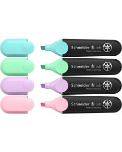 Zvýrazňovač "Job Pastel", sada 4 pastelových barev, 1-5 mm, SCHNEIDER