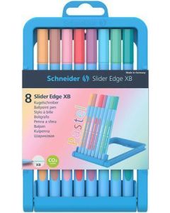 Kuličkové pero "Slider Edge XB Pastel", sada 8 barev, 0,7 mm, s uzávěrem, SCHNEIDER