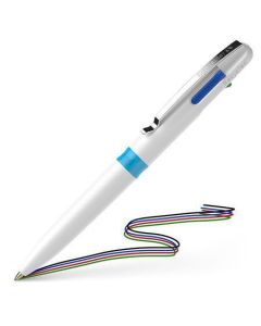 Kuličkové pero "Také 4", bílá, 0,5 mm, stiskací mechanimus, 4-barevné, SCHNEIDER 138049