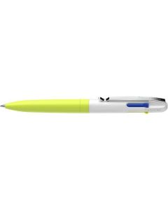 Kuličkové pero "Take 4 neon", žluto-bílá, 0,5 mm, stiskací mechanismus, 4-barevné, SCHNEIDER 138125