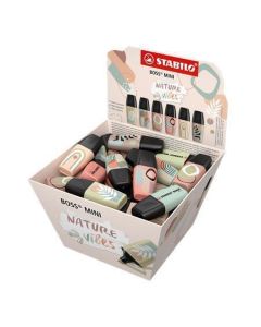 Zvýrazňovač "Boss Mini Nature vibes", displej/50 ks, mix barev, 1-4 mm, STABILO 07/50-11-1