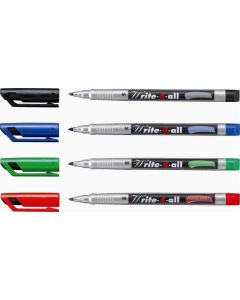 Permanentní popisovač "Write-4-all", černá, 1mm, kuželový hrot, STABILO