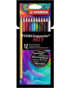 Akvarelové pastelky "Aquacolor ARTY", 12 různých barev, STABILO