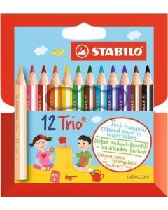 Pastelky "Trio", sada, 12 různých barev, trojhranné, STABILO