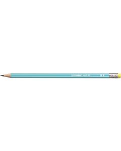 Grafitová tužka s gumou "Pencil 160", modrá, HB, šestihranná, STABILO